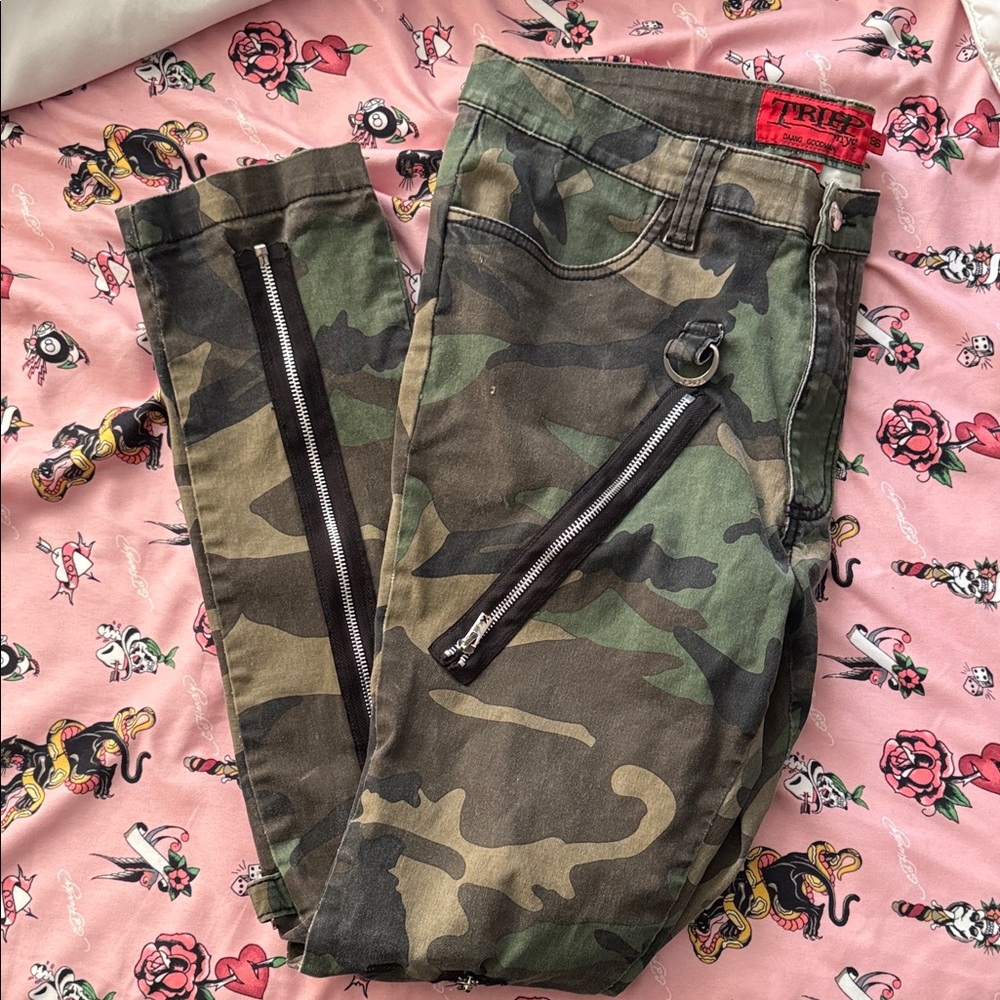 Camouflage Zipper Pants